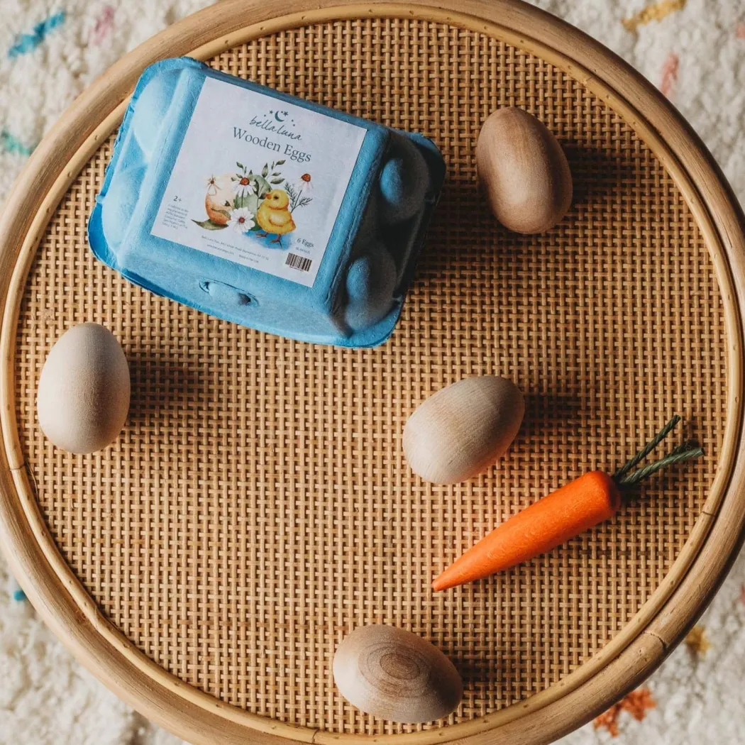 Bella Luna Wooden Toy Eggs, 6 Pack