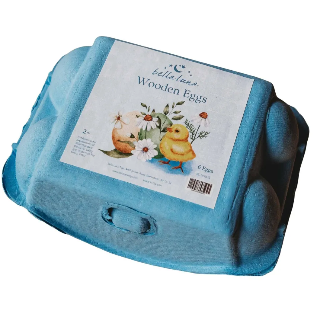Bella Luna Wooden Toy Eggs, 6 Pack