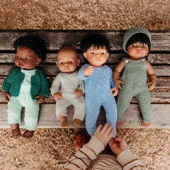 Blue Knit Doll Pajamas - 15"