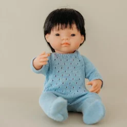 Blue Knit Doll Pajamas - 15