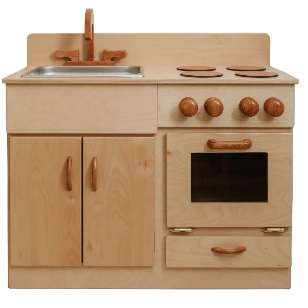 Classic Wooden Kitchen and Refrigerator Bundle