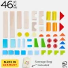 Colored Wooden Building Blocks - 46 Piece Set