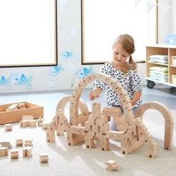 Interlocking Wooden Blocks Construction Set
