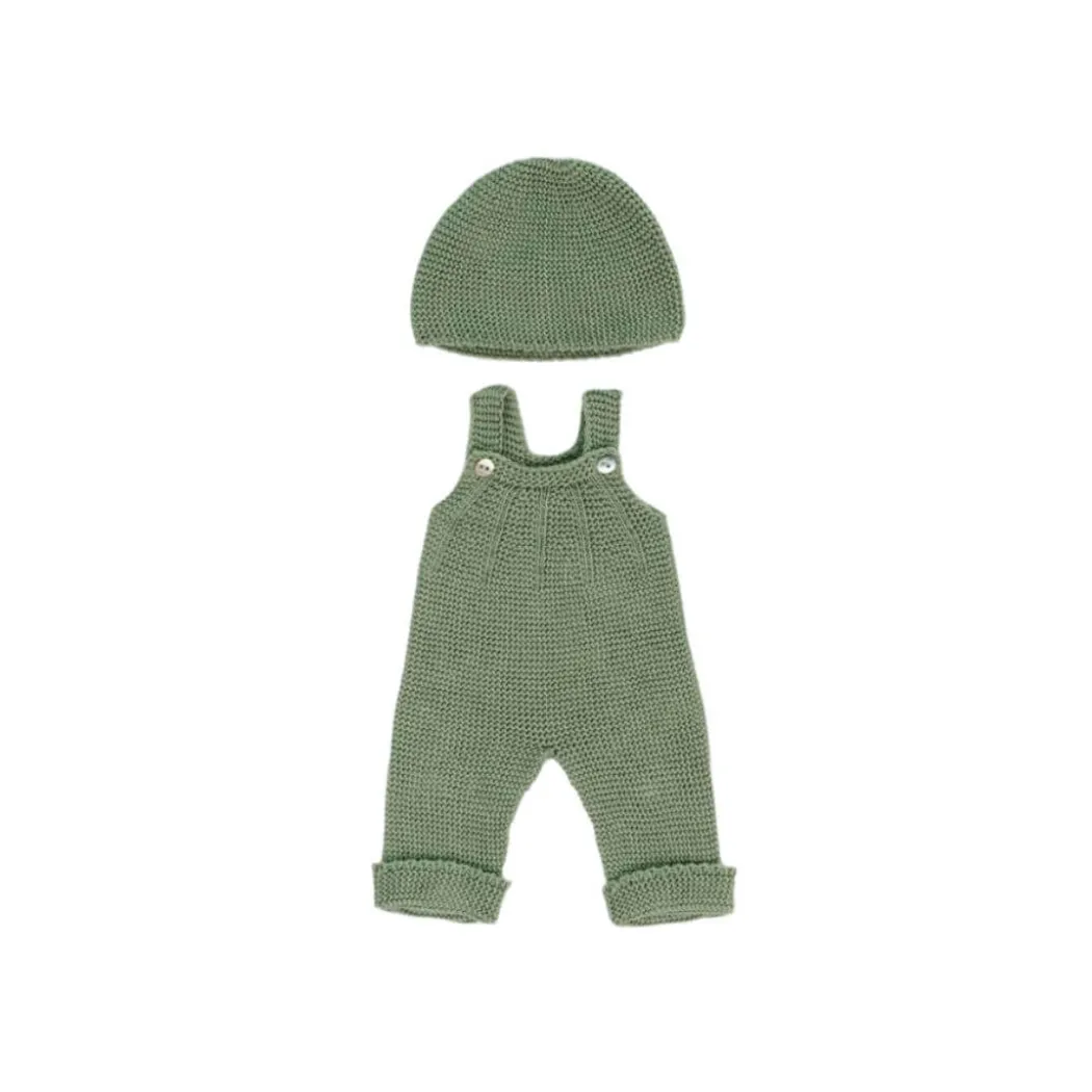 Knit Doll Overall & Beanie Hat Set - 15"