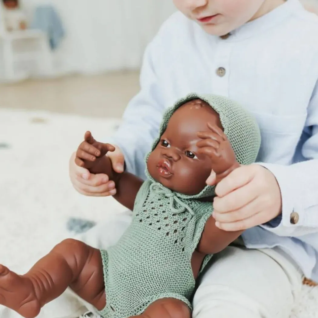Knitted Romper & Bonnet Doll Outfit - 15"
