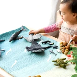 Large Felted Ocean and Shoreline Play Mat