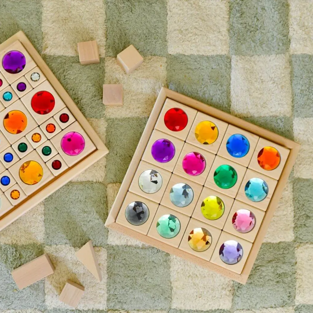Large Gem Block Collection with Tray - 16 Piece Set