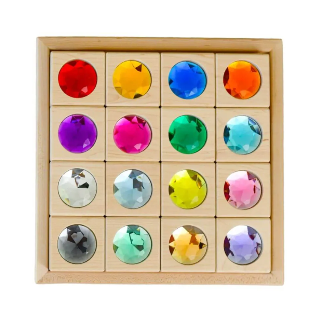 Large Gem Block Collection with Tray - 16 Piece Set