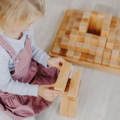 Large Natural Wooden Stepped Pyramid