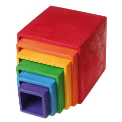 Large Rainbow Wooden Nesting Cubes
