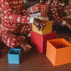 Large Rainbow Wooden Nesting Cubes