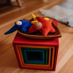 Large Rainbow Wooden Nesting Cubes