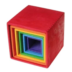 Large Rainbow Wooden Nesting Cubes