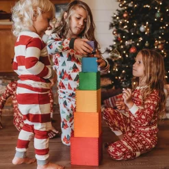 Large Rainbow Wooden Nesting Cubes