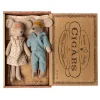 Mom and Dad Mice in a Cigar Box