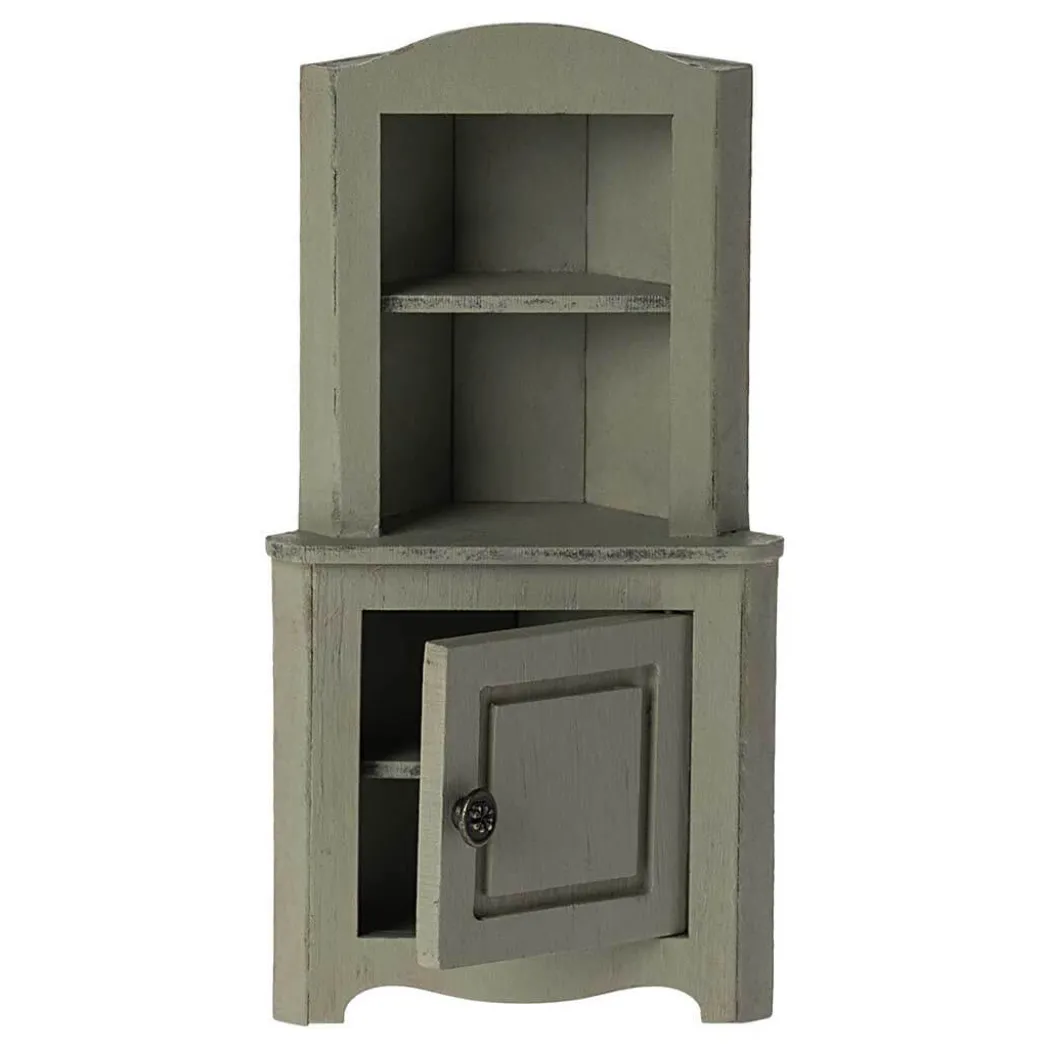 Mouse-Sized Corner Cabinet - Light green