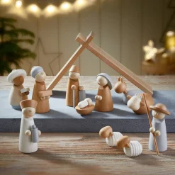 Natural Wood Nativity Set