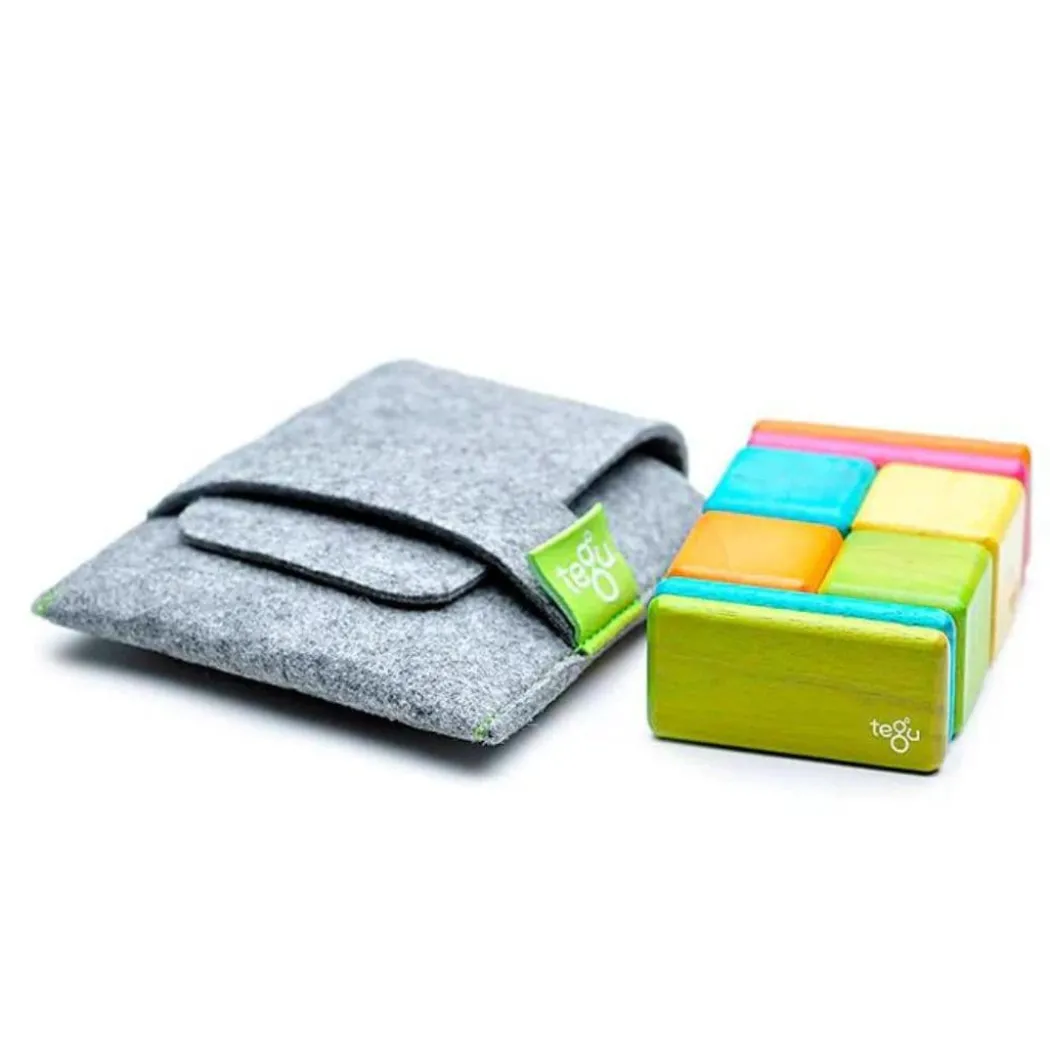 Pocket Pouch Wooden Magnetic Blocks - Tints