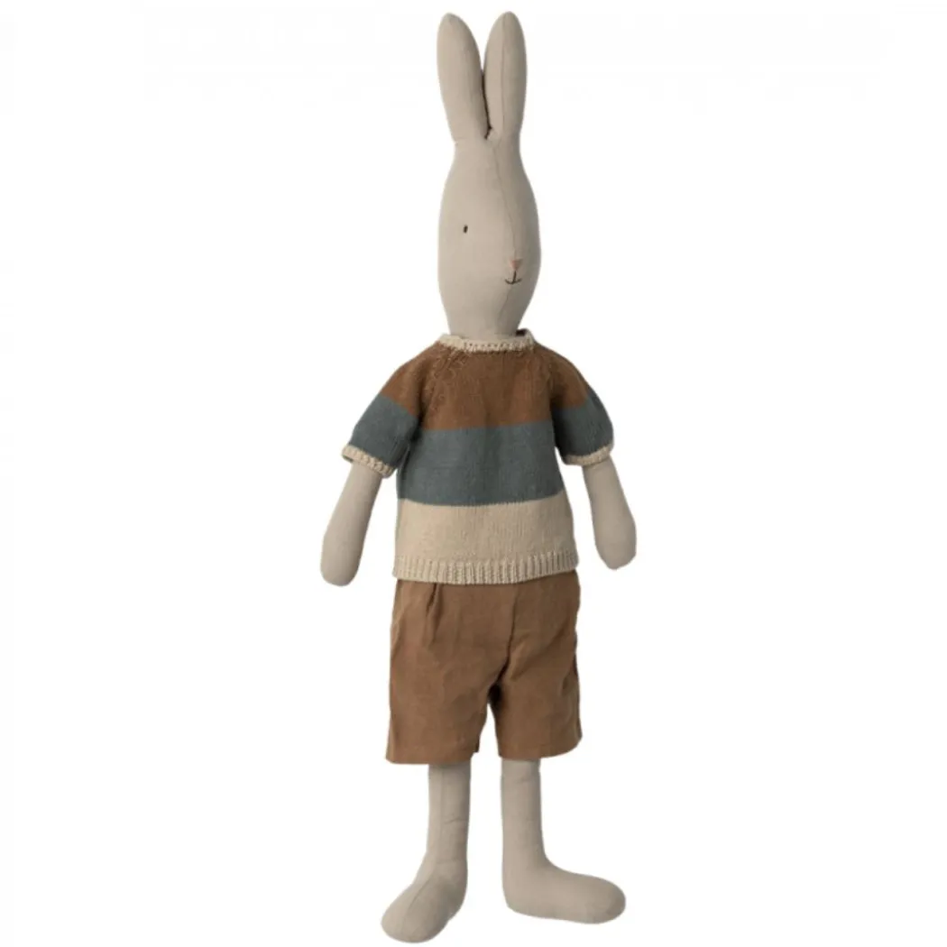 Rabbit in Knitted Shirt and Shorts - Size 4