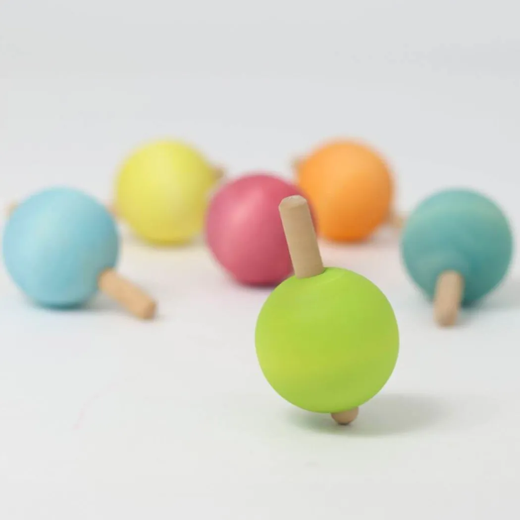 Rainbow Spinning Tops - Set of 6