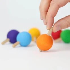 Rainbow Spinning Tops - Set of 6
