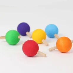 Rainbow Spinning Tops - Set of 6