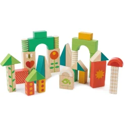 Wooden Baby Walker and Garden Blocks Set