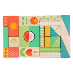 Wooden Baby Walker and Garden Blocks Set