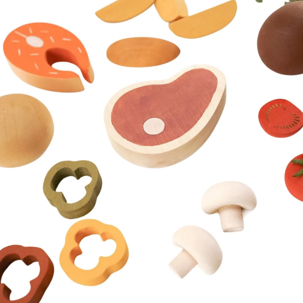 Wooden Dinner Play Food Set