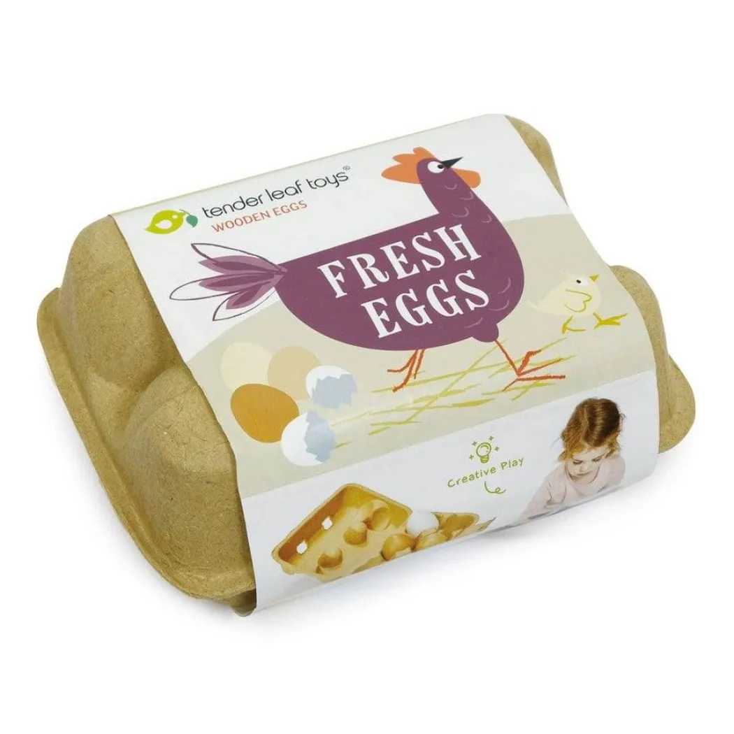 Wooden Eggs, Set of 6