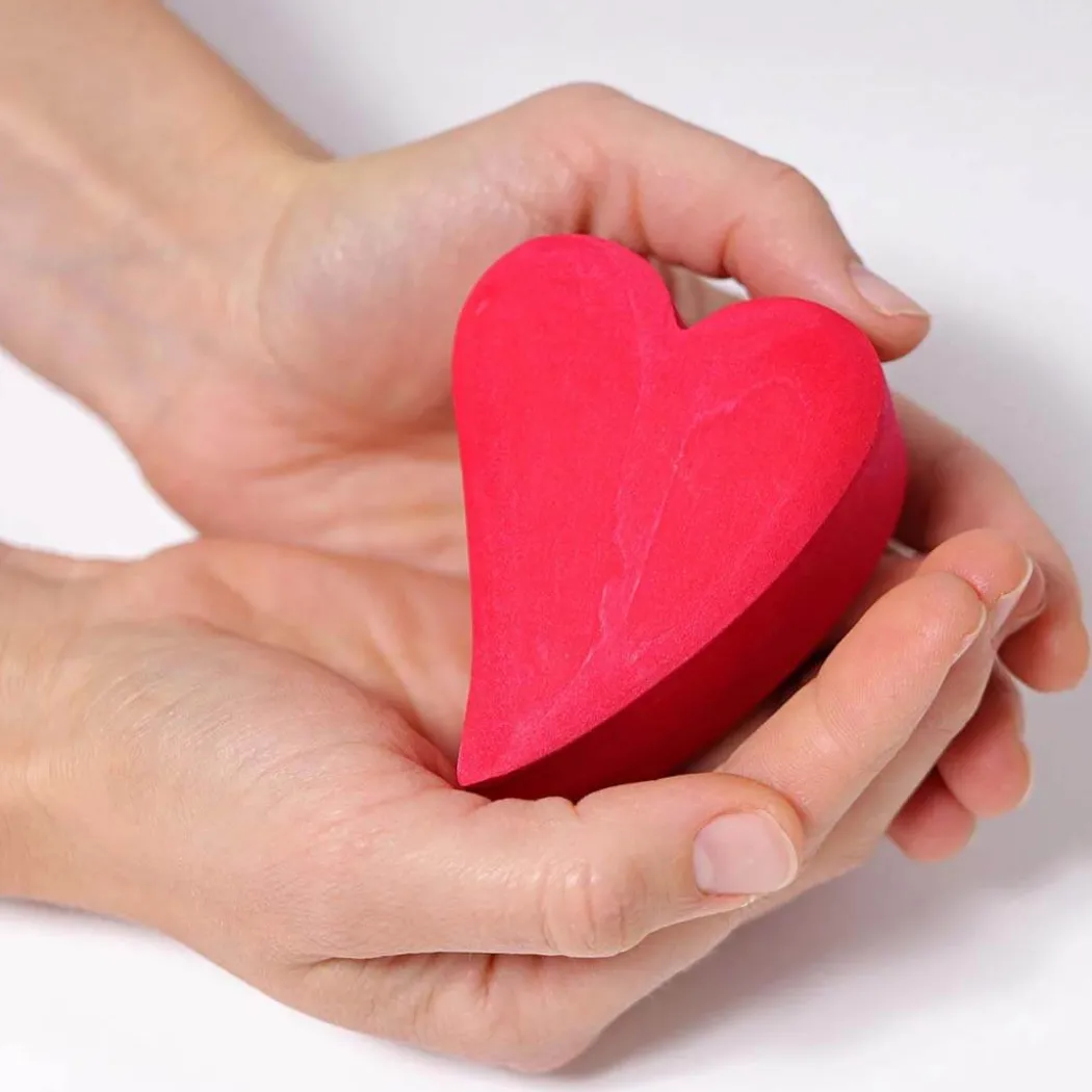 Wooden Heart Blocks - Red