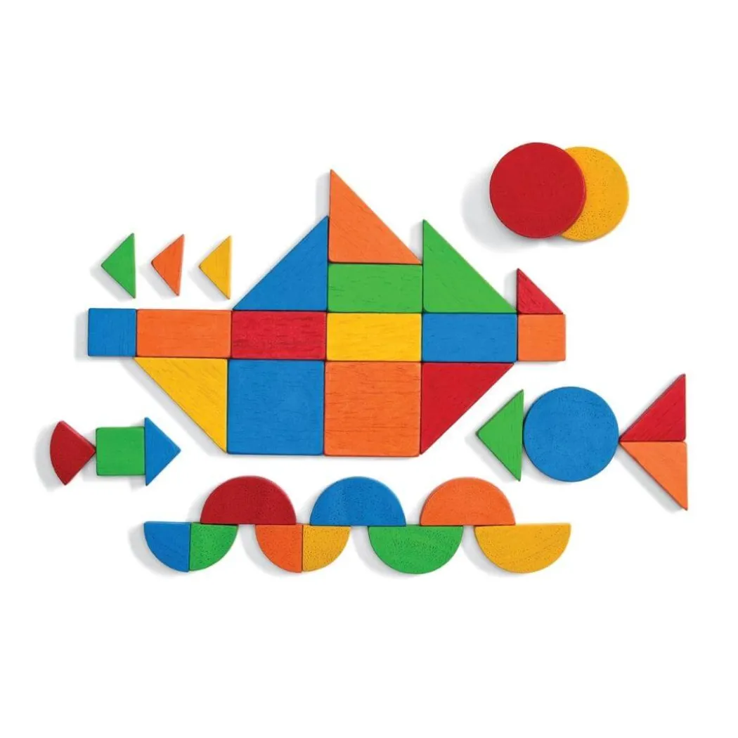 Wooden Mosaic Shapes with Container