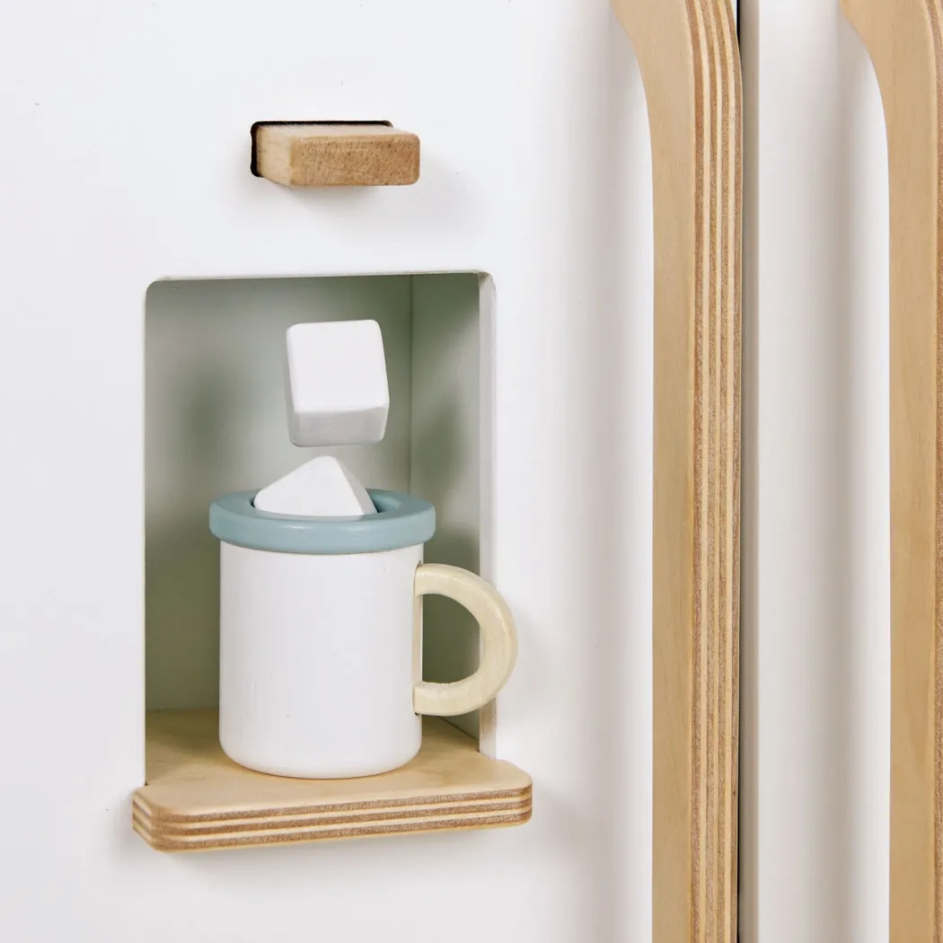 Wooden Refrigerator and Food Set